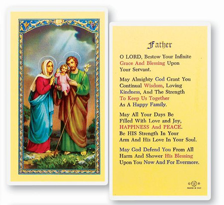 Prayer for a Father Laminated Holy Card