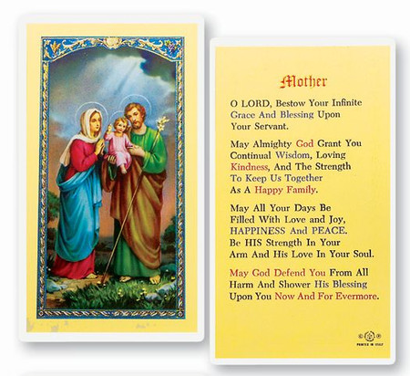 Prayer for a Mother Laminated Holy Card