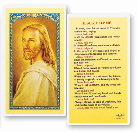 Jesus Help Me Laminated Holy Card