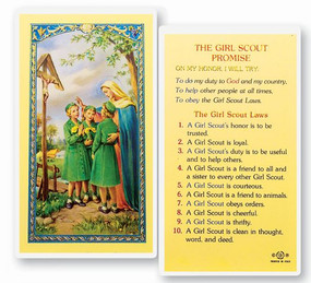 Girl Scout Promise Laminated Holy Card