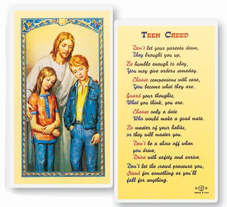 Teen Creed Laminated Holy Card