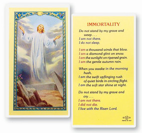 Immortality Laminated Holy Card