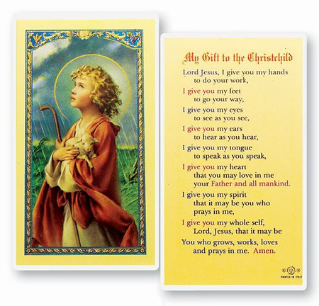 My Gift to the Christchild Laminated Holy Card