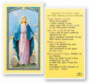 Our Lady of the Miraculous Medal Prayer Laminated Holy Card