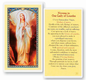 Our Lady of Lourdes Novena Laminated Holy Card
