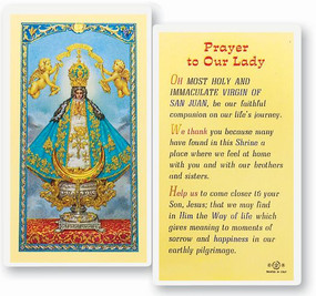 Our Lady of San Juan Prayer Laminated Holy Card