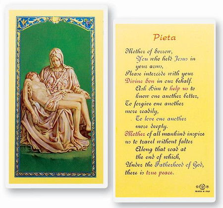 Pieta - Mother of Sorrow Laminated Holy Card