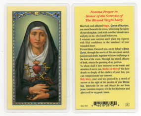 Seven Sorrows Laminated Holy Card