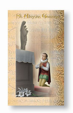 St. Aloysius Gonzaga Biography Card