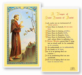 St. Francis of Assisi Novena Prayer Laminated Holy Card