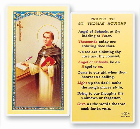 St. Thomas Aquinas Prayer Laminated Holy Card (E24-552)