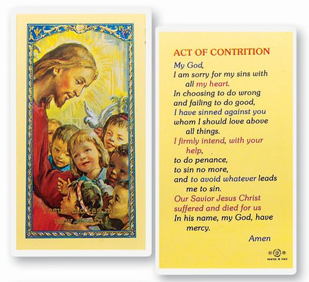 Act of Contrition Laminated Holy Card (E24-718)