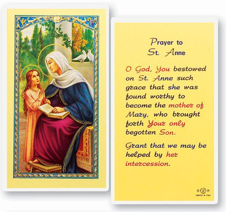 St. Anne Prayer Laminated Holy Card (E24-611)