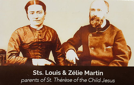 Sts. Louis & Zelie Martin Relic Prayer Card (Front)