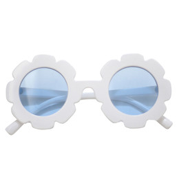 Blueberry Bay   Flower Sunnies Sunglasses - White
