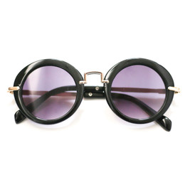 Blueberry Bay   Round Sunnies Sunglasses - Black