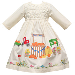 Cotton Kids Pumpkin Patch Ecru Dress