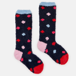 Joules Fluffy Socks - Multi Spots