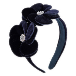 Mayoral       Floral Velvet Headband - Navy - size One Size