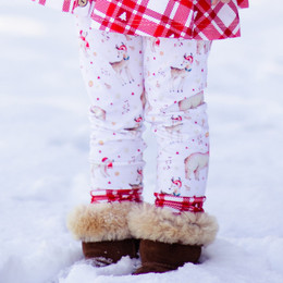 Be Girl Clothing                     Playtime Favorites Boughs Of Holly Contrast Leggings - Santa Baby