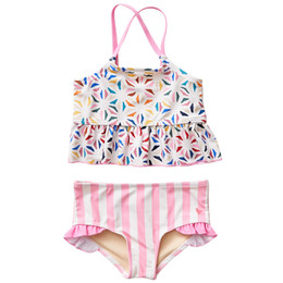 Pink Chicken             Joy 2pc Tankini Swimsuit - Multi Tile Mosaic