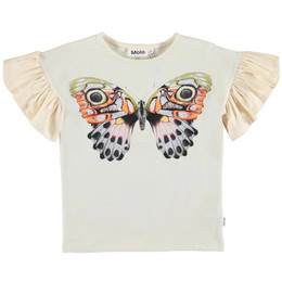 Molo          Rayah Organic Flutter Sleeve Tee - Exotic Butterfly