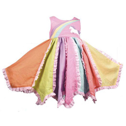 Cotton Kids   Fairyland Pastel Rainbow Unicorn Dress **PRE-ORDER**