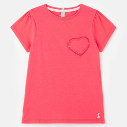 Joules   Cassie Heart Knit S/S Top - Poppy **PRE-ORDER**