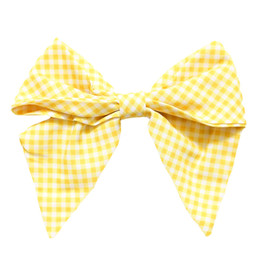 Be Girl Clothing                      Buttercup Blessings Classic Bow - Yellow Gingham **PRE-ORDER**