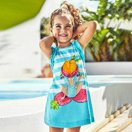 Mayoral          A Girl & Her Fruit Beach Cover-Up Dress - Turquoise