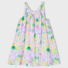 Mayoral          Tropical Print A-Line Beach Cover-Up Dress - Lilac