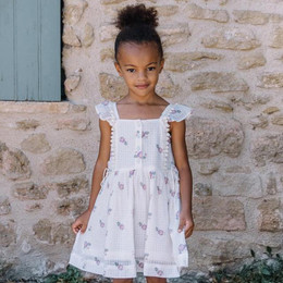 Lali Kids Picnic In Provence Pinafore Dress - Lilypad Print