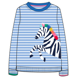 Joules    Geegee Crewneck Sweater - Blue Stripe Zebra