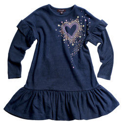 Imoga           Lillian Heart Soft Knit Dress - Navy Heart **PRE-ORDER**