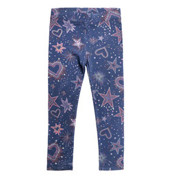 Imoga           Alyssa Flower Graphic Print Jersey Knit Leggings - Blue Fireworks **PRE-ORDER**
