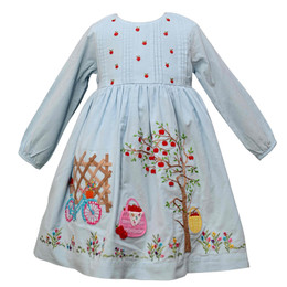 Cotton Kids    Apple Orchard Apple Picking Corduroy Embroidered Dress