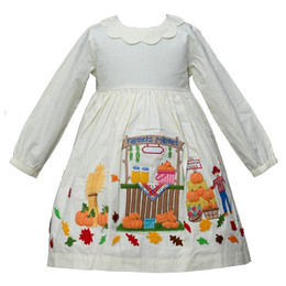 Cotton Kids     Fall Harvest Farmer's Market Embroidered Dress