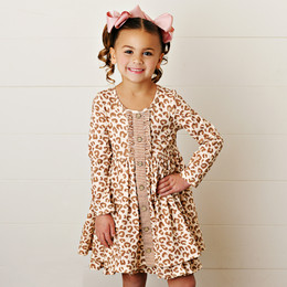 Serendipity Clothing      Spotted Leopard Tiered Pocket Dress