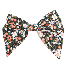 Be Girl Clothing                                Glimmer Of Copper Classic Bow - Black Floral