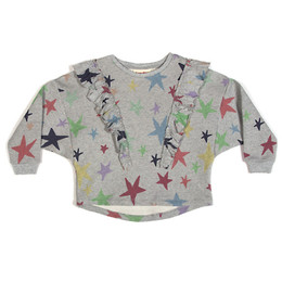 Paper Wings       Over The Rainbow Frilled Fleece Sweatshirt - Big Stars