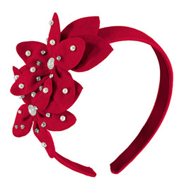 Mayoral               Beaded Flowers Headband - Red