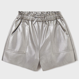 Mayoral              Faux Leather Shorts - Silver
