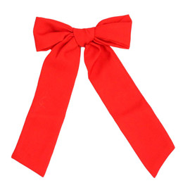 Be Girl Clothing                                     Holiday Holly Jolly Long Tail Bow - Solid Red