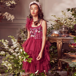 Tutu Du Monde      Merry Little Magic Winterberry Tutu Dress - Crimson