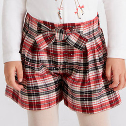 Mayoral              Beaded Plaid Shorts w/Bow Accent - Raspberry Mix
