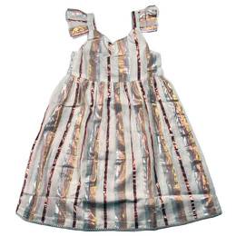 Yo Baby Shimmery Stripe Birthday Dress - Multi Stripe
