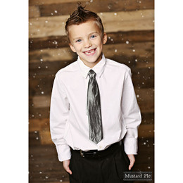 Mustard Pie Holiday Snow Angels Boys Neck Tie - Black Shimmer - size S(2T-4T)