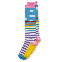 Jefferies Socks Rainbow Knee High Socks - Sun & Clouds