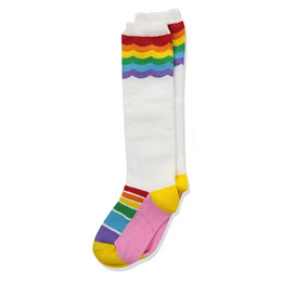 Jefferies Socks Rainbow Knee High Socks - Scallop Stripe
