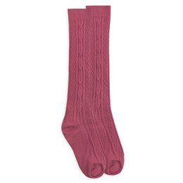 Jefferies Socks Classic Cable Knee High Socks - Rose - size Toddler (Shoe Size 3T-7T)